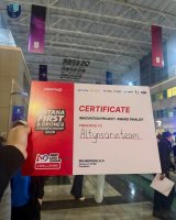 Біздің «Altynsarin Team» командасы Астана қаласында өткен “Astana FIRST & Drones Championship 2026”робототехника турниріне қатысып, 100 команда арасынан озық шығып, «Innovation Project Award Finalist»номинациясының финалисі атанды.